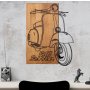 WALLXPERT Dekorativni drveni zidni pribor Nostalgic Scooter - slika 2