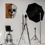 WALLXPERT Dekorativni drveni zidni pribor Skull Metal Decor - slika 3