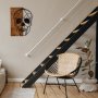 WALLXPERT Dekorativni drveni zidni pribor Skull Metal Decor - slika 4
