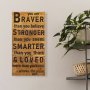 WALLXPERT Dekorativni drveni zidni pribor Braver Stronger Smarter Loved - slika 2