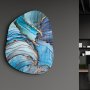 WALLXPERT Dekorativna slika od kaljenog stakla Blue Marble 65 x 50 - slika 1