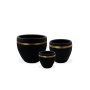 WALLXPERT Decorative Pot Ibiza 3 Black Gold - slika 1