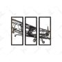 WALLXPERT Set ukrasnih metalnih dodataka (3 komada) Airplane APT315 - slika 1