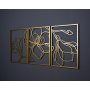 WALLXPERT Set ukrasnih metalnih dodataka (3 komada) Floral Line Art APT529 - slika 2