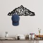 WALLXPERT Metalna zidna kuka crna boja Striped Mountains - slika 1