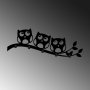 WALLXPERT Metalna zidna kuka crna boja Confused Owls - slika 5