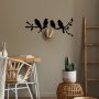 WALLXPERT Metalna zidna kuka crna boja Sitting Birds - slika 2
