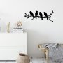 WALLXPERT Metalna zidna kuka crna boja Sitting Birds - slika 3