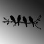 WALLXPERT Metalna zidna kuka crna boja Sitting Birds - slika 5