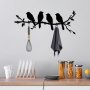 WALLXPERT Metalna zidna kuka crna boja Sitting Birds - slika 1