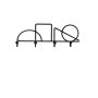 WALLXPERT Metalna zidna kuka crna boja Geometric 2 - slika 2