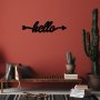 WALLXPERT Metalna zidna kuka crna boja Hello - slika 2