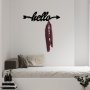 WALLXPERT Metalna zidna kuka crna boja Hello - slika 3