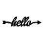 WALLXPERT Metalna zidna kuka crna boja Hello - slika 4