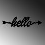 WALLXPERT Metalna zidna kuka crna boja Hello - slika 5