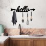 WALLXPERT Metalna zidna kuka crna boja Hello - slika 1