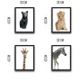 WALLXPERT Dekorativna slika u okviru (4 komada) Cute Animals Set - slika 3