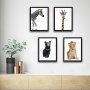 WALLXPERT Dekorativna slika u okviru (4 komada) Cute Animals Set - slika 1