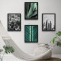 WALLXPERT Dekorativna slika u okviru (4 komada) Green & Cactus Set - slika 1