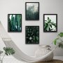 WALLXPERT Dekorativna slika u okviru (4 komada) Green Cactus Set - slika 1