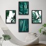 WALLXPERT Dekorativna slika u okviru (4 komada) Leaf Set - slika 1