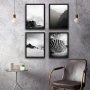 WALLXPERT Dekorativna slika u okviru (4 komada) Wave Set - slika 1