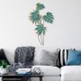 WALLXPERT Dekorativni metalni zidni pribor Monstera Turquoise - slika 2