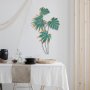 WALLXPERT Dekorativni metalni zidni pribor Monstera Turquoise - slika 3