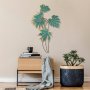 WALLXPERT Dekorativni metalni zidni pribor Monstera Turquoise - slika 1
