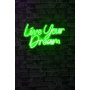 WALLXPERT Dekorativna plastična LED rasveta Live Your Dream Green - slika 3