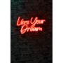 WALLXPERT Dekorativna plastična LED rasveta Live Your Dream Red - slika 3
