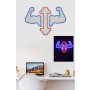WALLXPERT Dekorativna plastična LED rasveta Gym Dumbbells Work Out Red Blue - slika 4