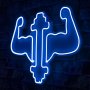 WALLXPERT Dekorativna plastična LED rasveta Gym Dumbbells WorkOut Blue - slika 1