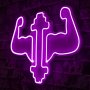 WALLXPERT Dekorativna plastična LED rasveta Gym Dumbbells WorkOut Pink - slika 1