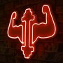 WALLXPERT Dekorativna plastična LED rasveta Gym Dumbbells WorkOut Red - slika 1