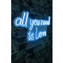 WALLXPERT Dekorativna plastična LED rasveta All You Need is Love Blue - slika 1