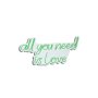 WALLXPERT Dekorativna plastična LED rasveta All You Need is Love Green - slika 2