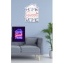 WALLXPERT Dekorativna plastična LED rasveta Home Sweet Home Blue Pink - slika 3