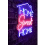 WALLXPERT Dekorativna plastična LED rasveta Home Sweet Home Blue Pink - slika 1