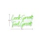 WALLXPERT Dekorativna plastična LED rasveta Look Great Feel Great Green - slika 4