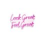 WALLXPERT Dekorativna plastična LED rasveta Look Great Feel Great Pink - slika 2