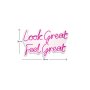 WALLXPERT Dekorativna plastična LED rasveta Look Great Feel Great Pink - slika 4