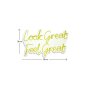 WALLXPERT Dekorativna plastična LED rasveta Look Great Feel Great Yellow - slika 4