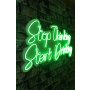 WALLXPERT Dekorativna plastična LED rasveta Stop Thinking Start Drinking Green - slika 1
