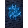 WALLXPERT Dekorativna plastična LED rasveta eat sleep game repeat Blue - slika 1