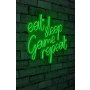 WALLXPERT Dekorativna plastična LED rasveta eat sleep game repeat Green - slika 1
