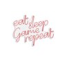 WALLXPERT Dekorativna plastična LED rasveta eat sleep game repeat pink - slika 4