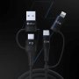 DEVIA Multifunkcionalni kabl Extreme Series Speed, 4u1, 1.5m, Crni - slika 1