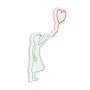 WALLXPERT Dekorativna plastična LED rasveta Balloon Girl Green - slika 3