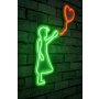 WALLXPERT Dekorativna plastična LED rasveta Balloon Girl Green - slika 1
